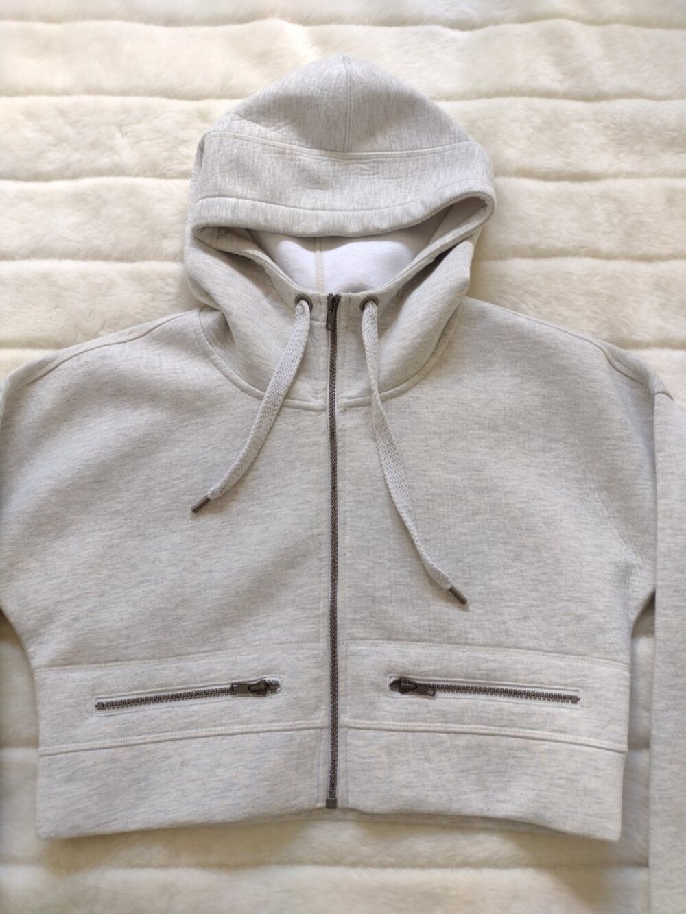 Athleta Women's Crop Hoodie Sweatshirt Gray Small - Picture 2 of 7